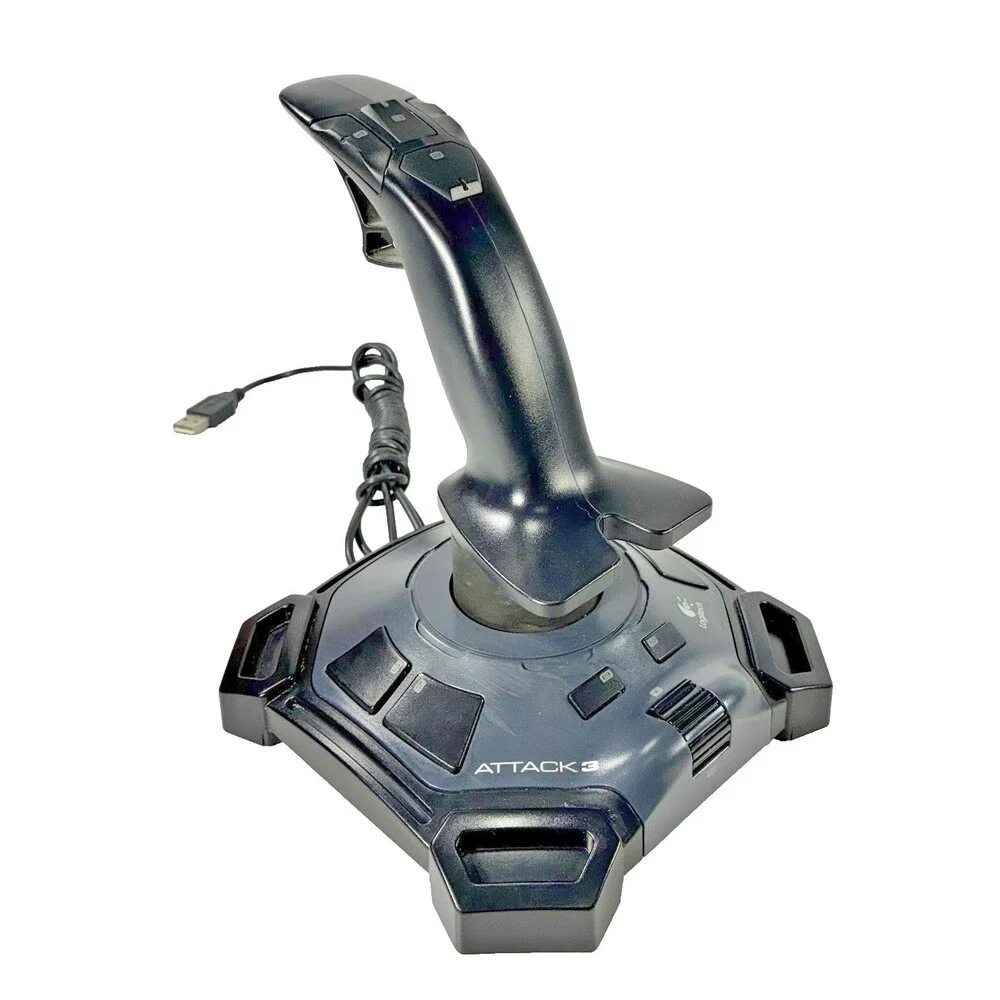 Tested Logitech Attack 3 USB Wired Black Gaming Joystick Model J-UJ18 Tested