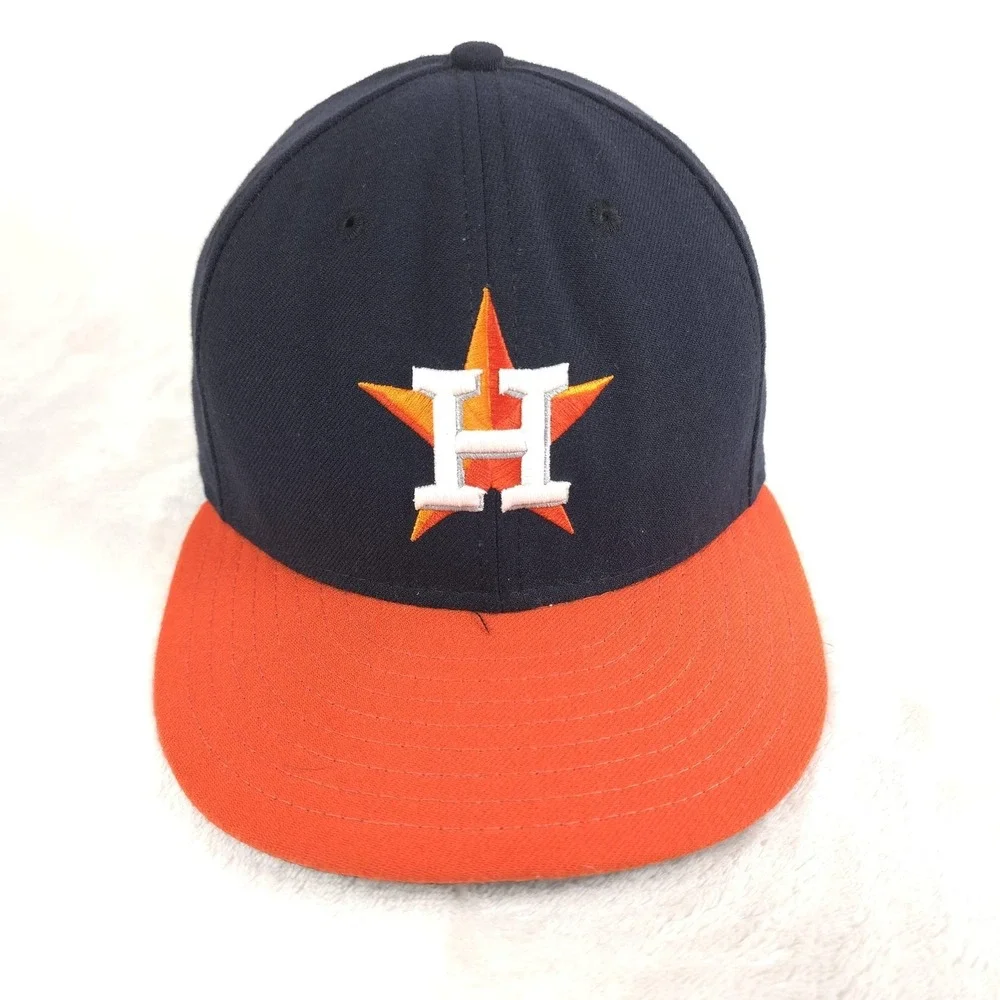 Houston Astros Hat Players On Field Cap Mens 7 1/2 Blue MLB Baseball Made In USA