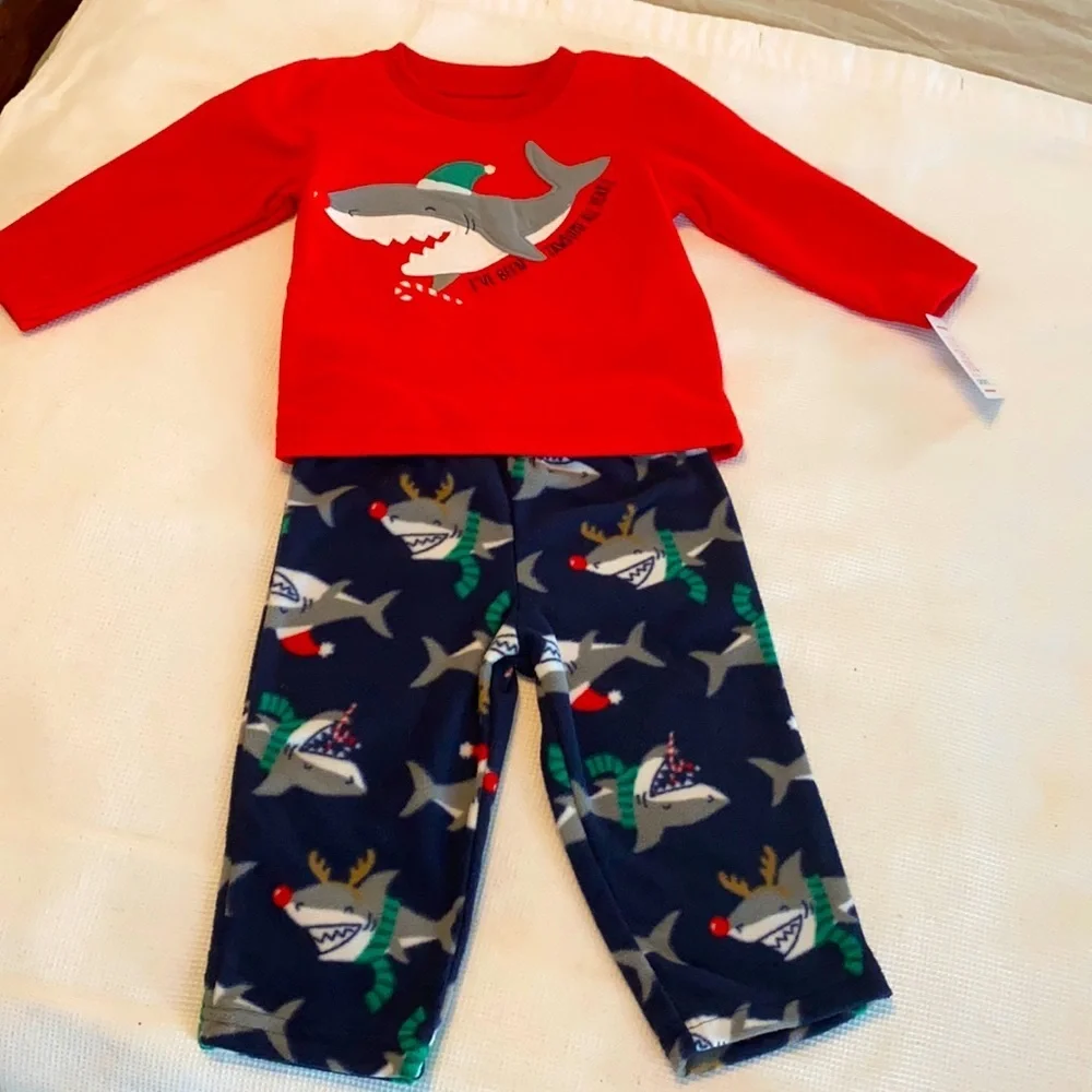 Just One You Christmas 2 pieces Shark 12 months