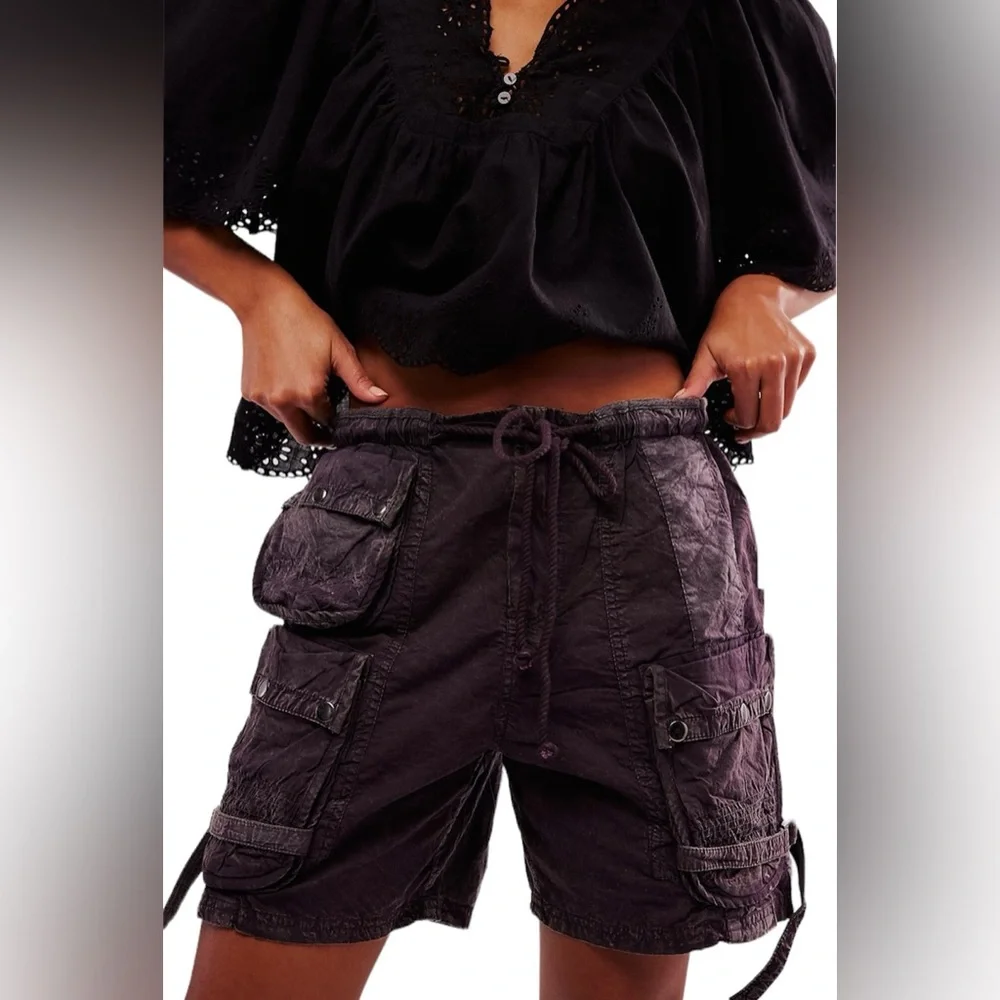 NWOT Free People Moon Bay Parachute Cargo Shorts