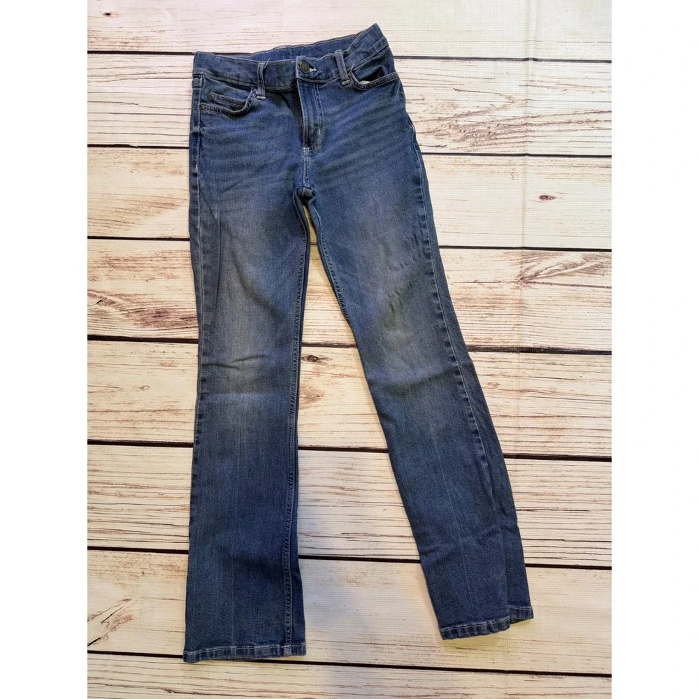 Wrangler Girls Slim Straight Leg Jeans Medium Wash Blue Denim Size 12 Regular