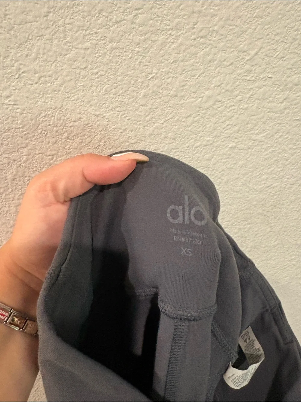 ALO Yoga Black Ribbed-Panel High-Waist Leggings