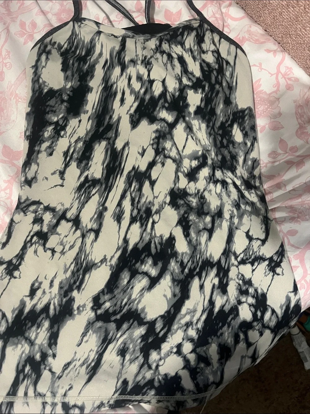 lululemon athletica Black & White Marble-Print A-Line Skirt