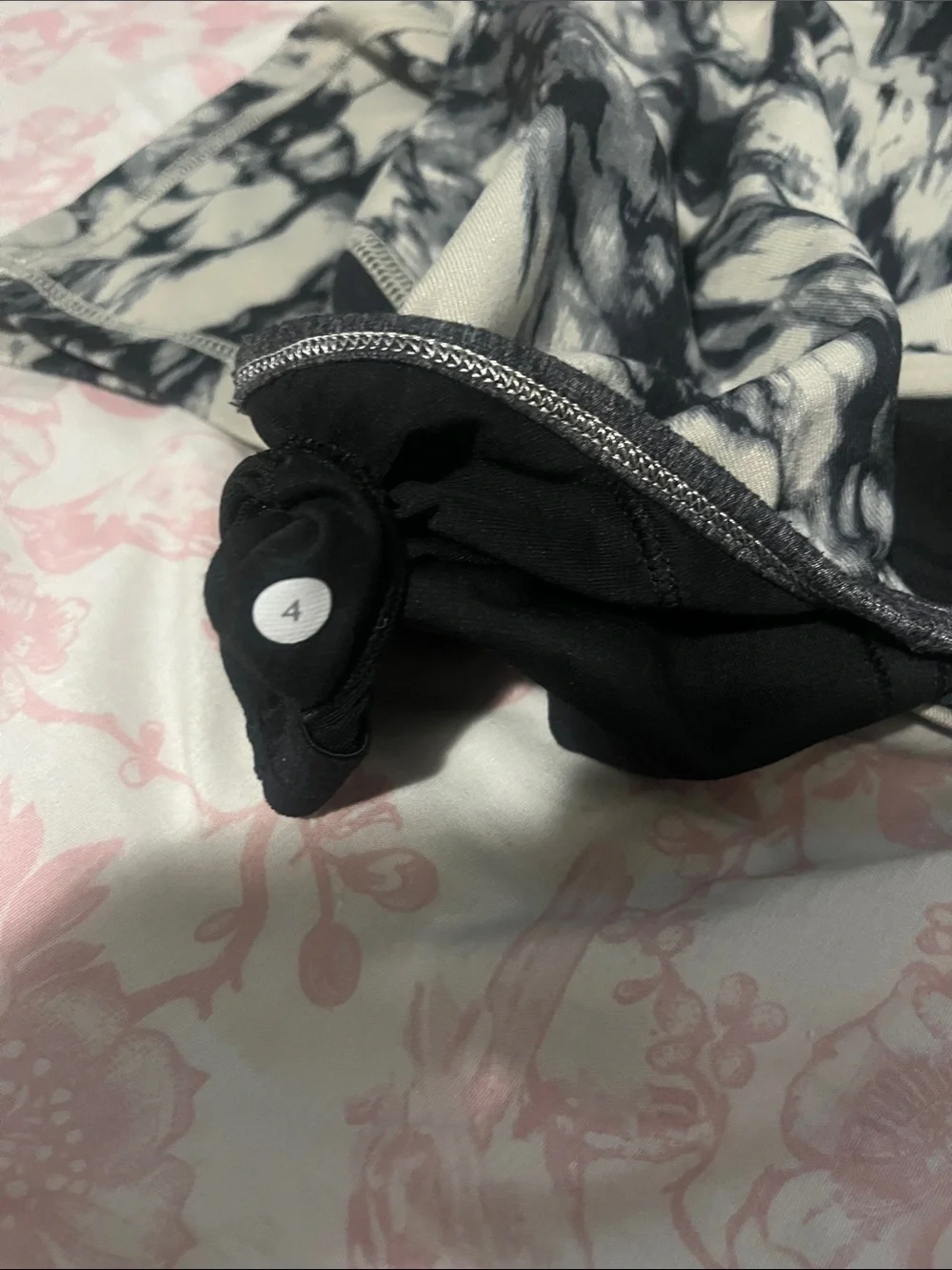 lululemon athletica Black & White Marble-Print A-Line Skirt