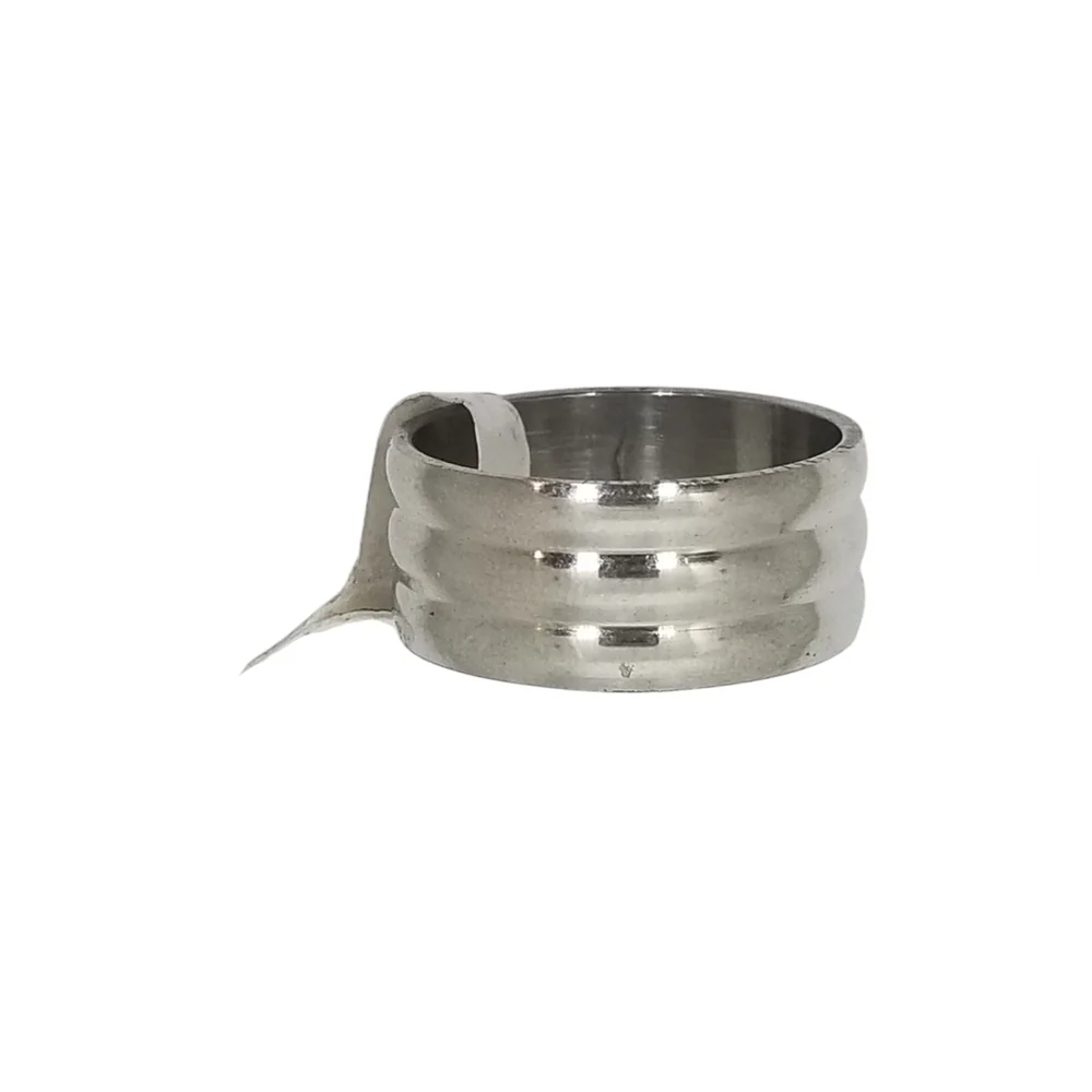 MENS SILVERTONE STAINLESS STEEL RIPPLE DESIGN BAND SIZE 11