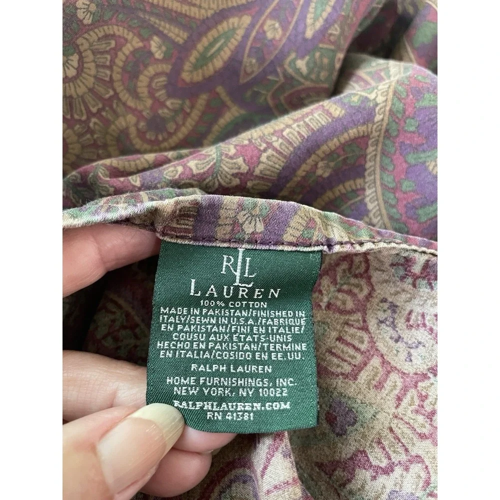 Vtg 4 Pc Ralph Lauren New Bohemian Paisley Purple QUEEN Sheet  Flat Fitted Cases