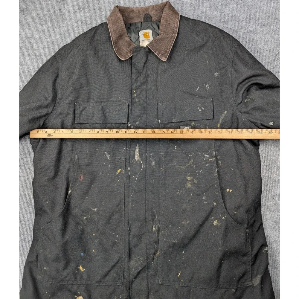 Carhartt Canvas Jacket Men XL Tall C55 USA Made Grunge Thrashed Work Wear Arctic