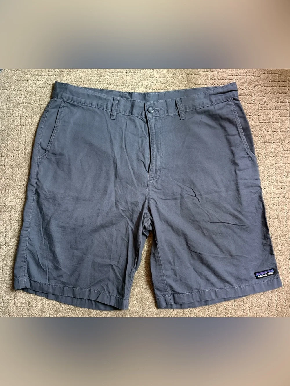 Patagonia Men's Blue Organic Cotton Hemp All Wear Chino Shorts Pockets