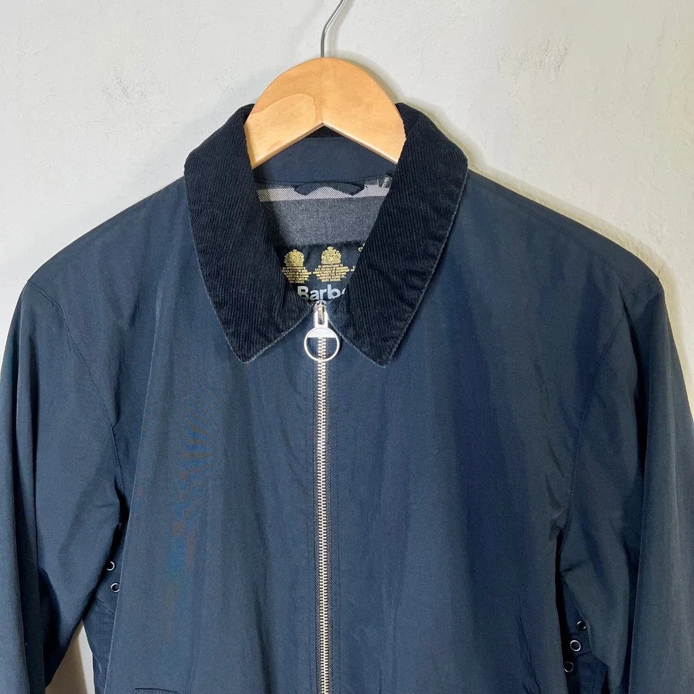 Barbour Corpach Jacket Mens Size Small Black Corduroy Collar Lightweight
