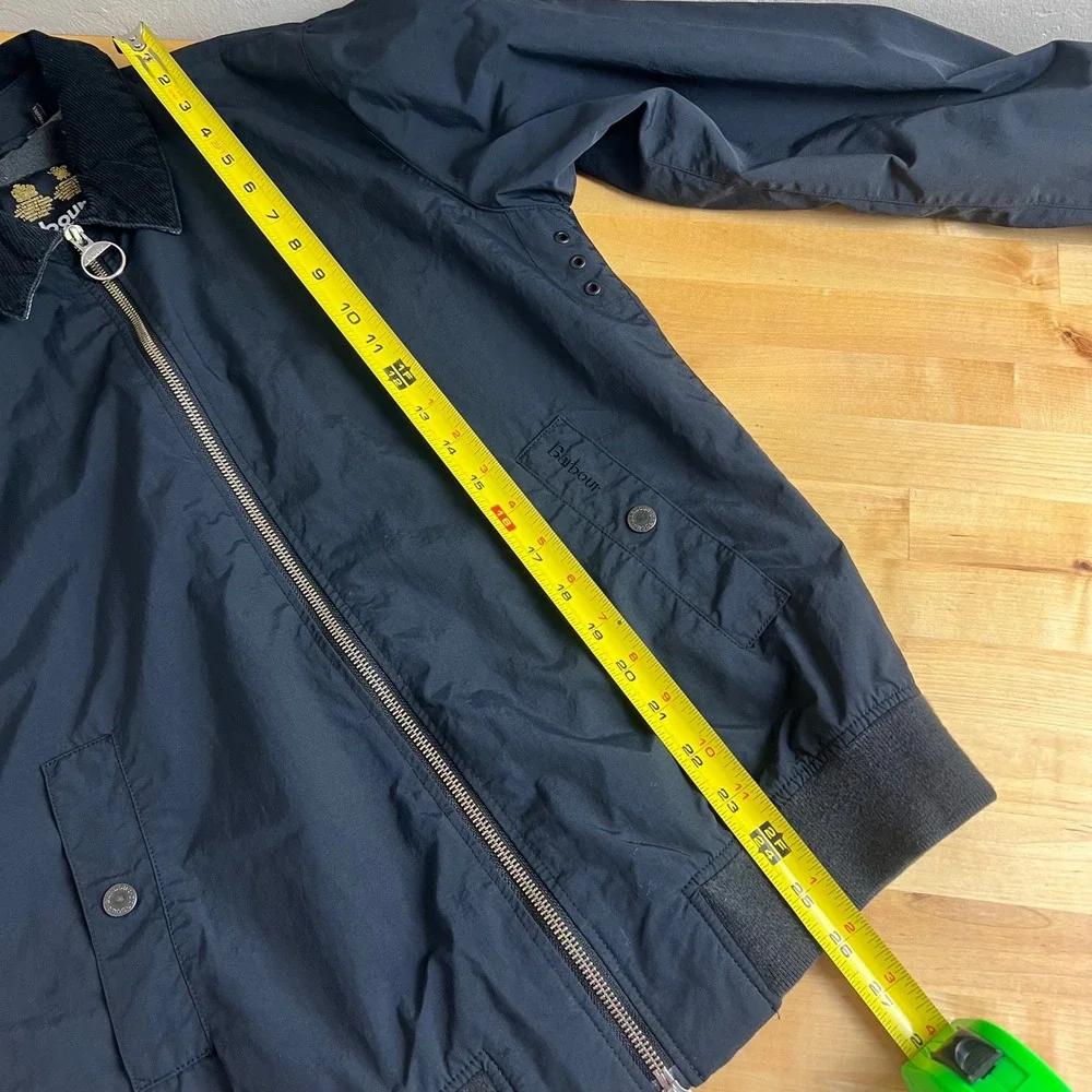 Barbour Corpach Jacket Mens Size Small Black Corduroy Collar Lightweight