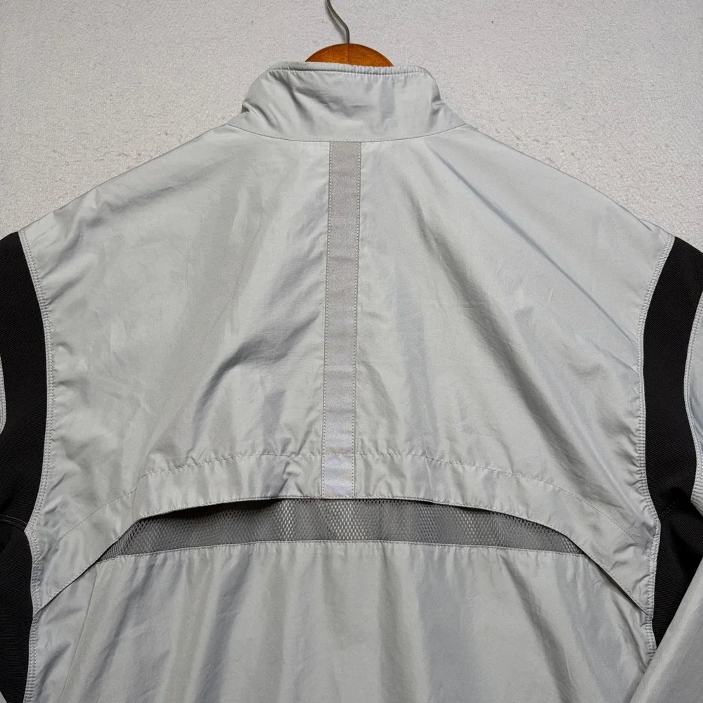 Nike Windbreaker Jacket Mens Large Silver 90s Vintage Full Zip Track Mesh Back