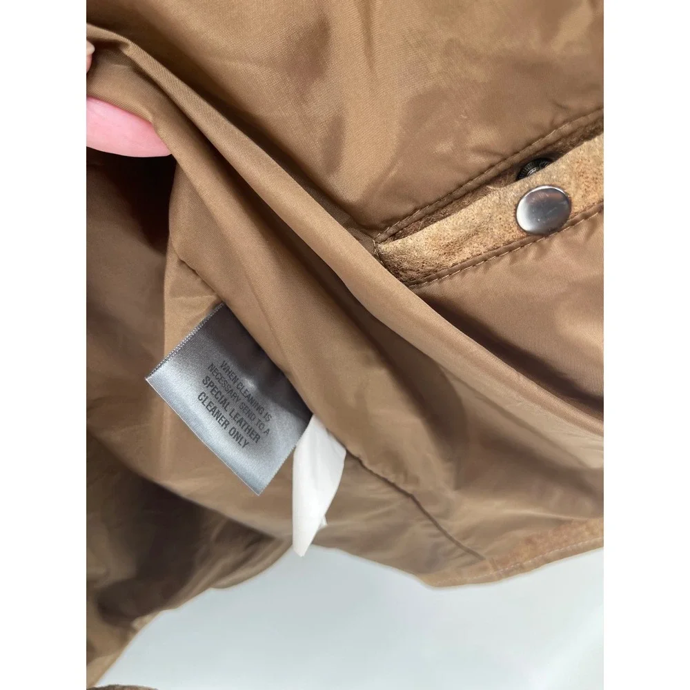 Wilsons Leather M Julian 90's Mens XL Brown Suede Leather Full Zip Bomber Jacket