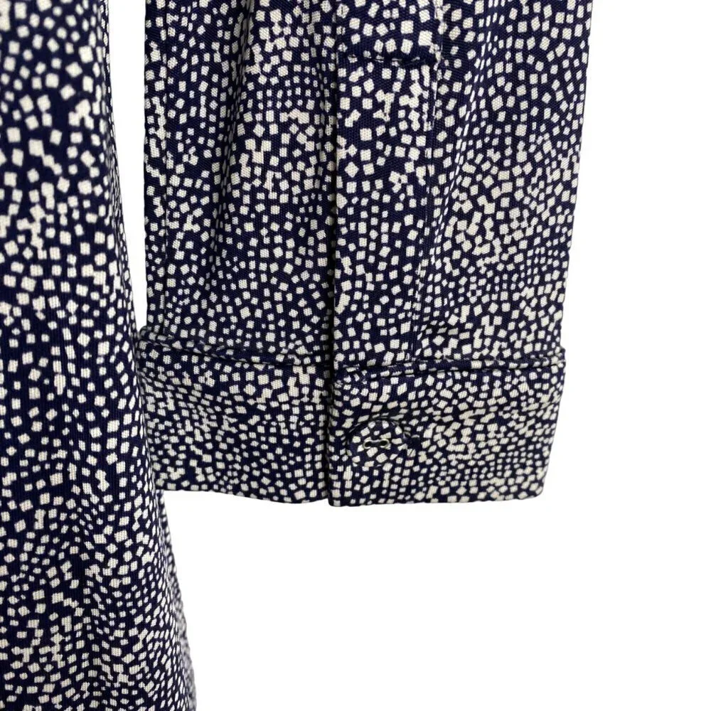 Tory Burch Top Womens Small Silk Beaded Neck Printed‎ 3/4 Sleeve TP-2370