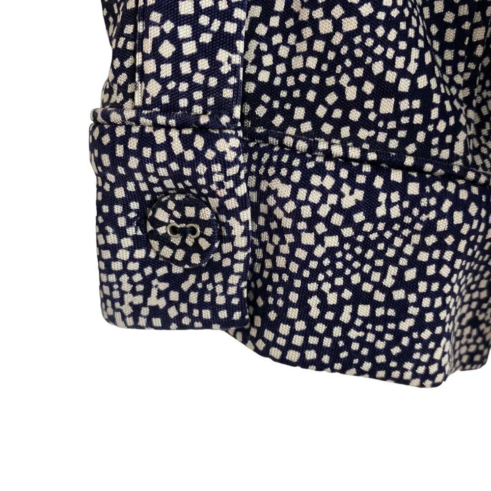 Tory Burch Top Womens Small Silk Beaded Neck Printed‎ 3/4 Sleeve TP-2370