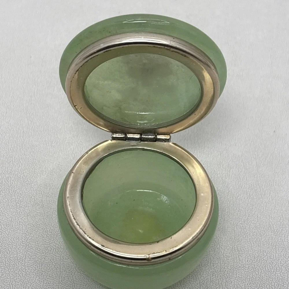 Vintage Aram Alabaster Jewlery Trinket Box Floral Design Made in Florence Italy