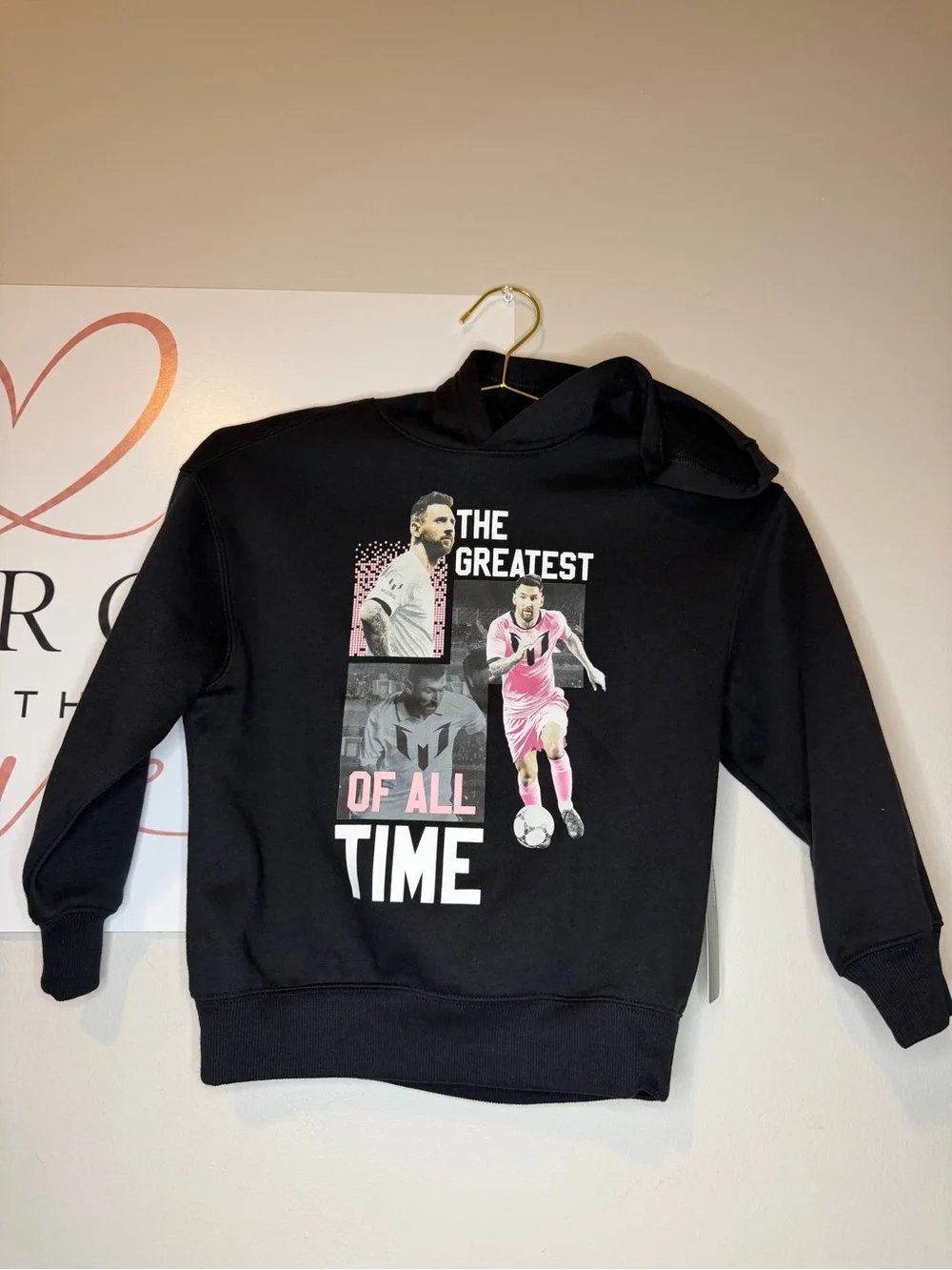 Black 'The Greatest Of All Time' Messi Graphic Hoodie