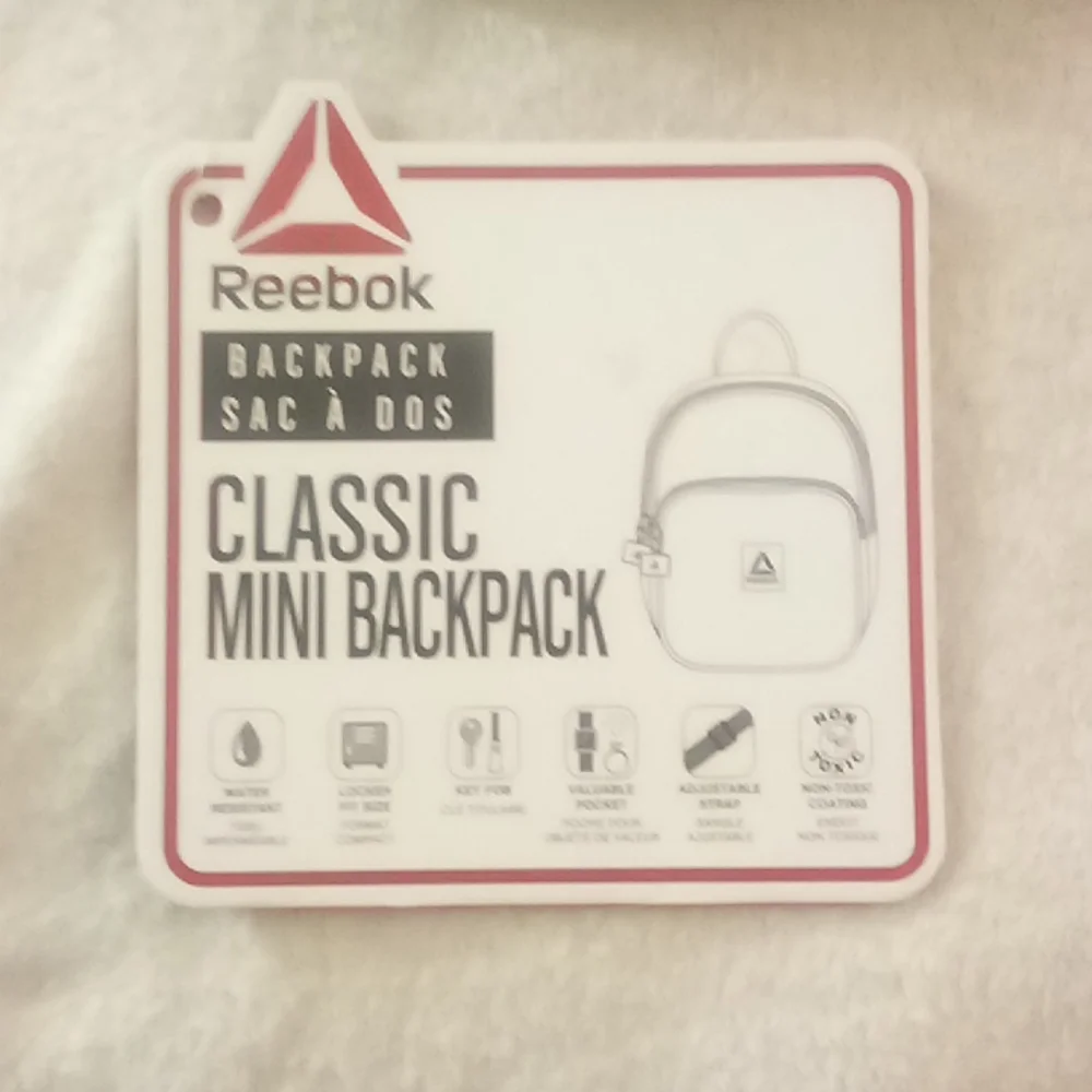 Reebok Black Mini Backpack with White Logo