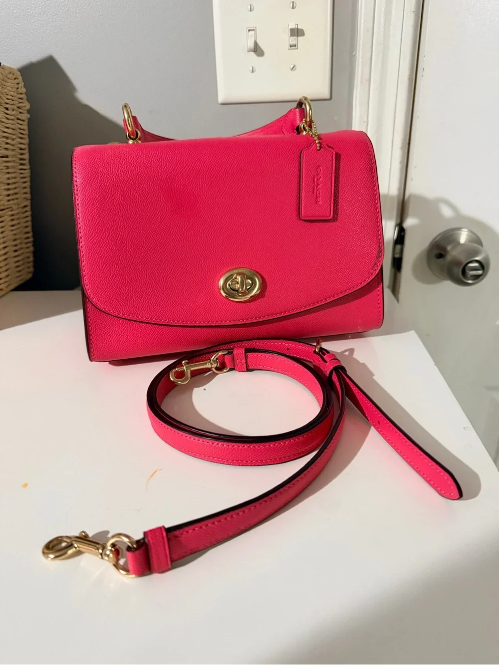 Coach structured leather