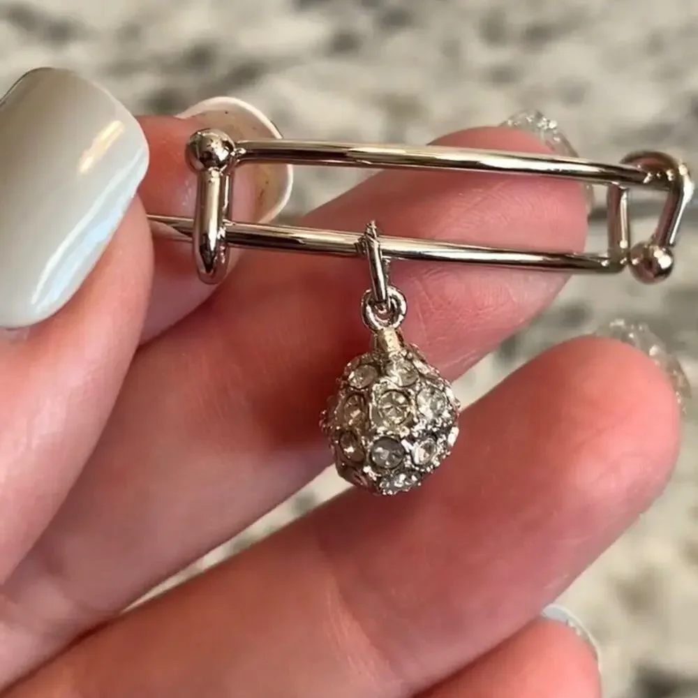 Swarovski Crystal Fireball Bangle Bracelet Silver