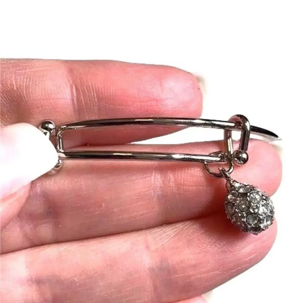 Swarovski Crystal Fireball Bangle Bracelet Silver