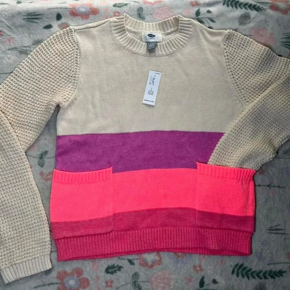 Old Navy Sweater Kid L Kidcore Retro Ski Cottage Coquette Grandma Winter 80s 90s
