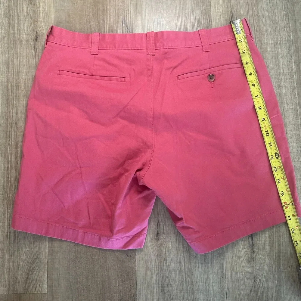 J.Crew Stretch Chino Shorts Size 34 Red Flat Front Men's 7
