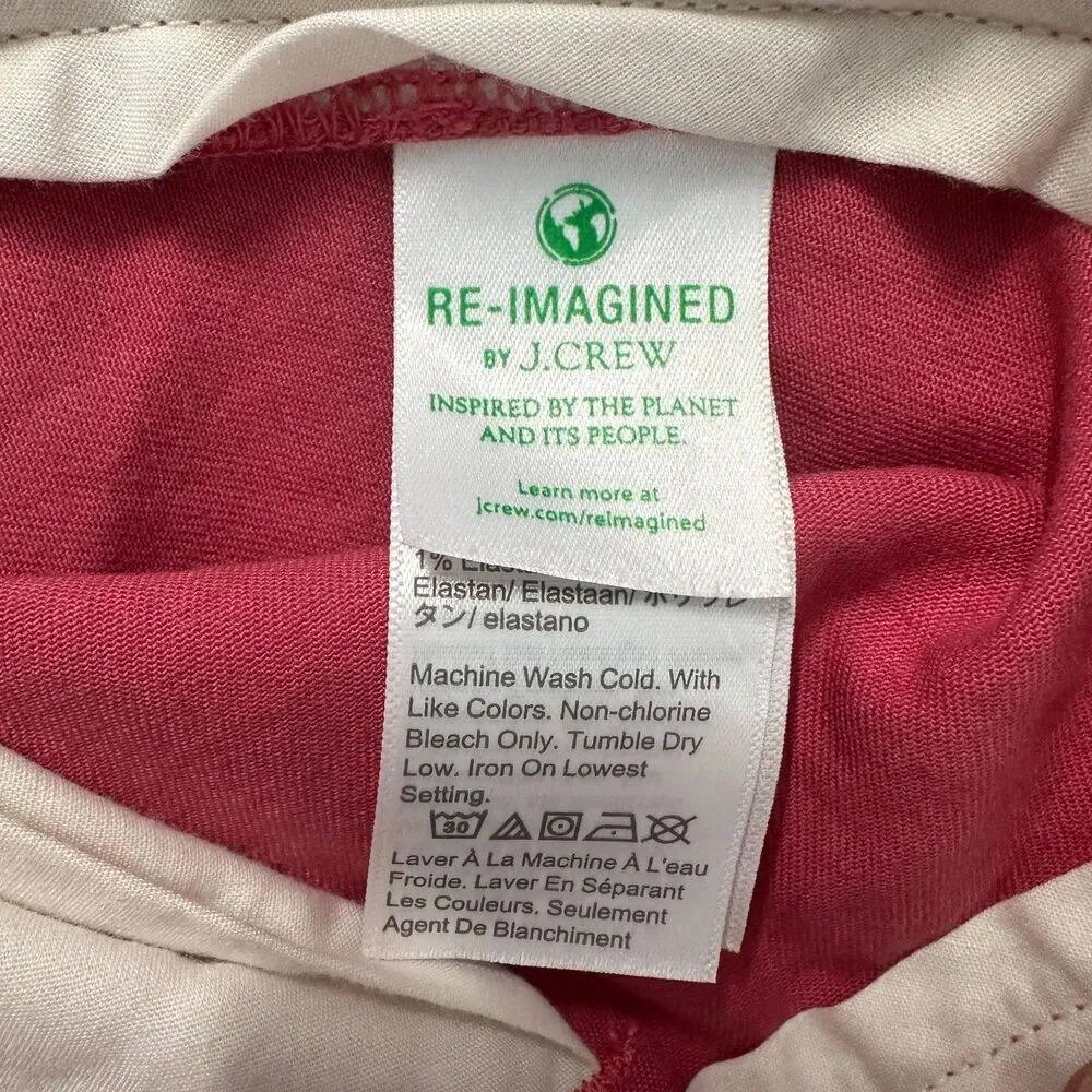J.Crew Stretch Chino Shorts Size 34 Red Flat Front Men's 7