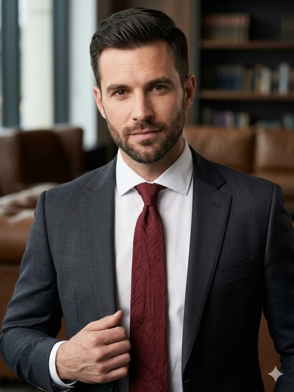 Classic Men's Skinny Tie - Burgundy