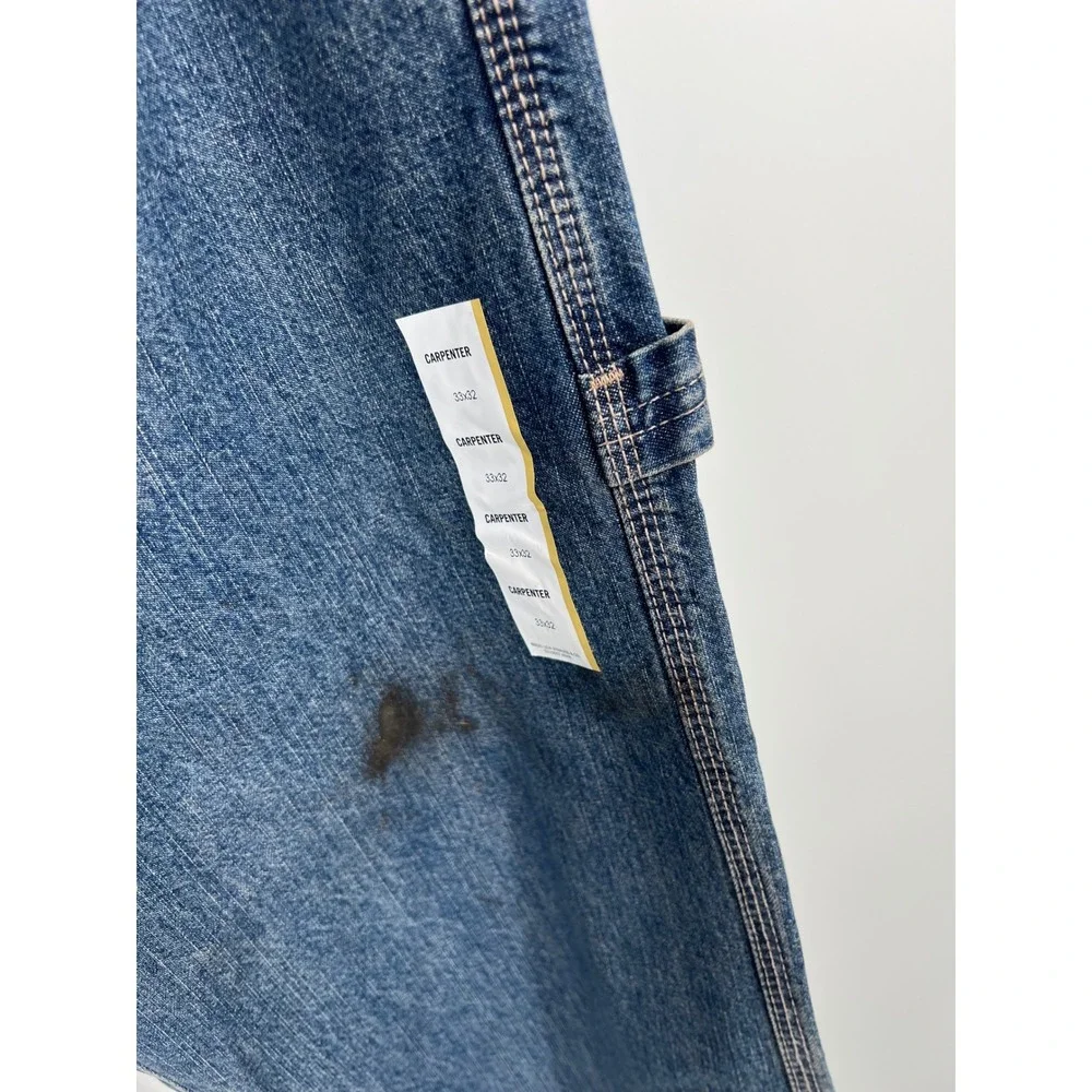 Signature by Levi Strauss Mens Carpenter Jeans Blue Denim Workwear 33x32