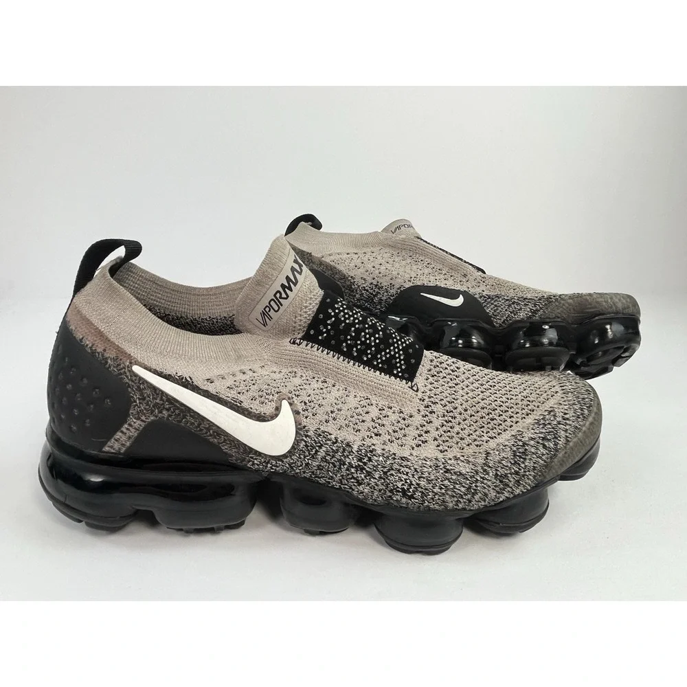 Nike Air Vapormax Women Size 8 Flyknit Moc Moon Particle Black Grey AJ6599-202