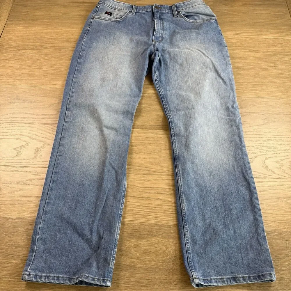 Wrangler Jeans Men 36x34 20X Style 01 Competition Relaxed Fit Flex Blue Denim