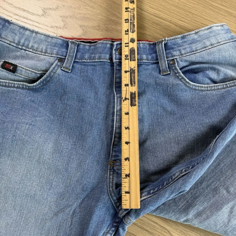 Wrangler Jeans Men 36x34 20X Style 01 Competition Relaxed Fit Flex Blue Denim