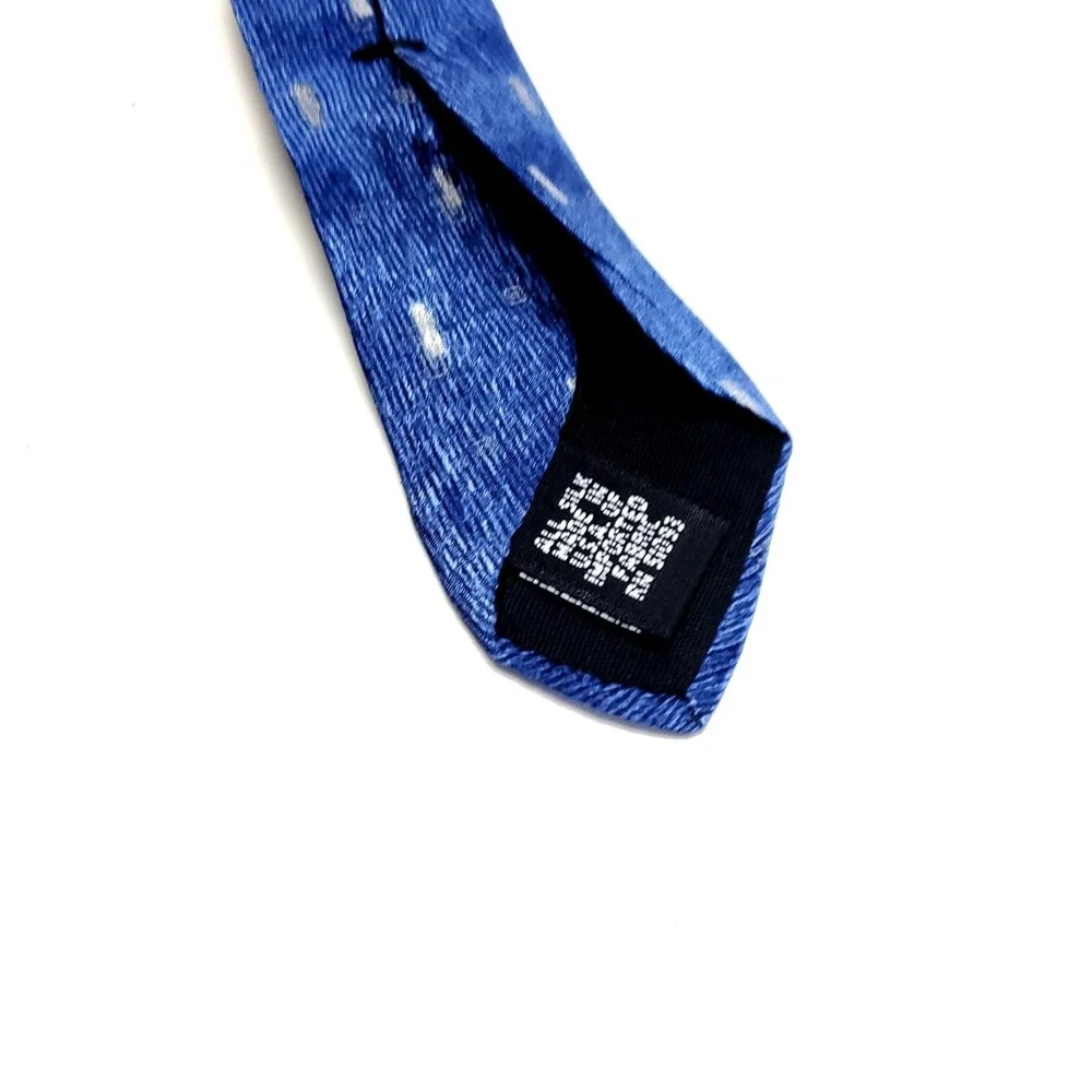 Croft & Barrow Blue Abstract Jacquard Print Wide‎ Silk Tie