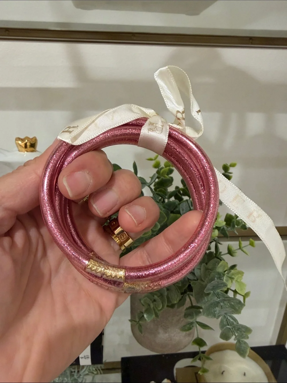 Plunder Pink Metallic Coil Stack Bracelet
