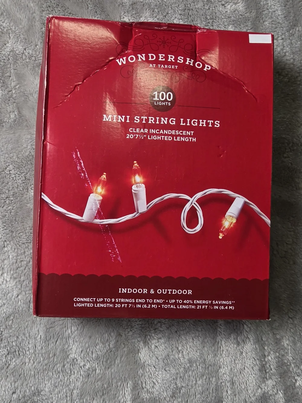 Wondershop 100 Clear Mini String Lights White Wire Indoor Outdoor 20.6 ft Tested