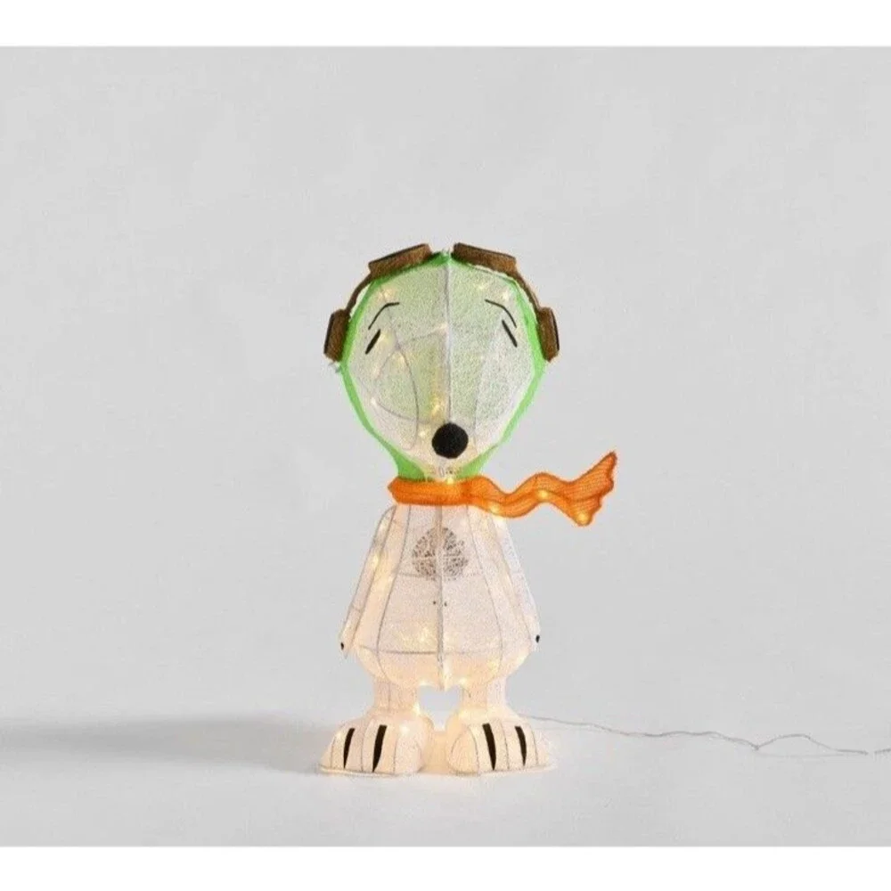 Peanuts Pilot Snoopy Fall Halloween Outdoor Lighted Yard Décor Pottery Barn NIB