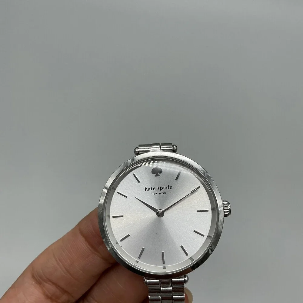 Kate Spade New York Womens Watch 34mm Silver Tone Stainless New Battery 6.25
