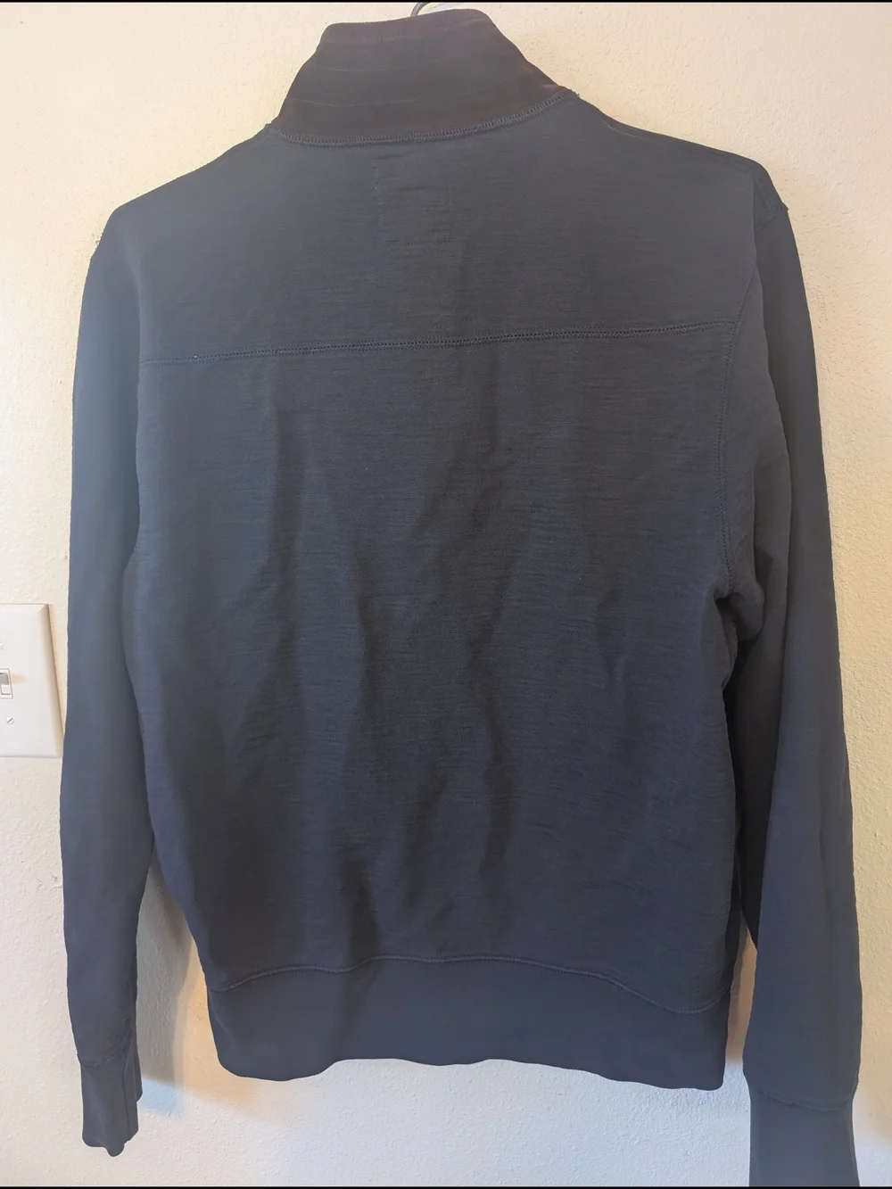 Billy Reid Navy Full-Zip Jacket With Suede Accents M