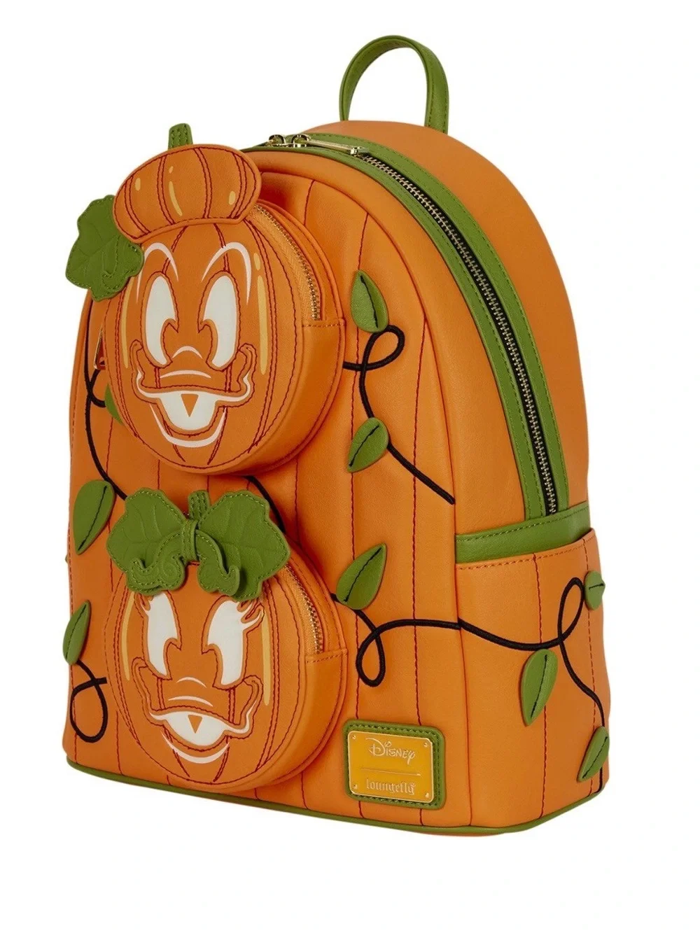 Loungefly Disney NWT Donald & Daisy Jack-o’-Lantern Glow Mini Backpack