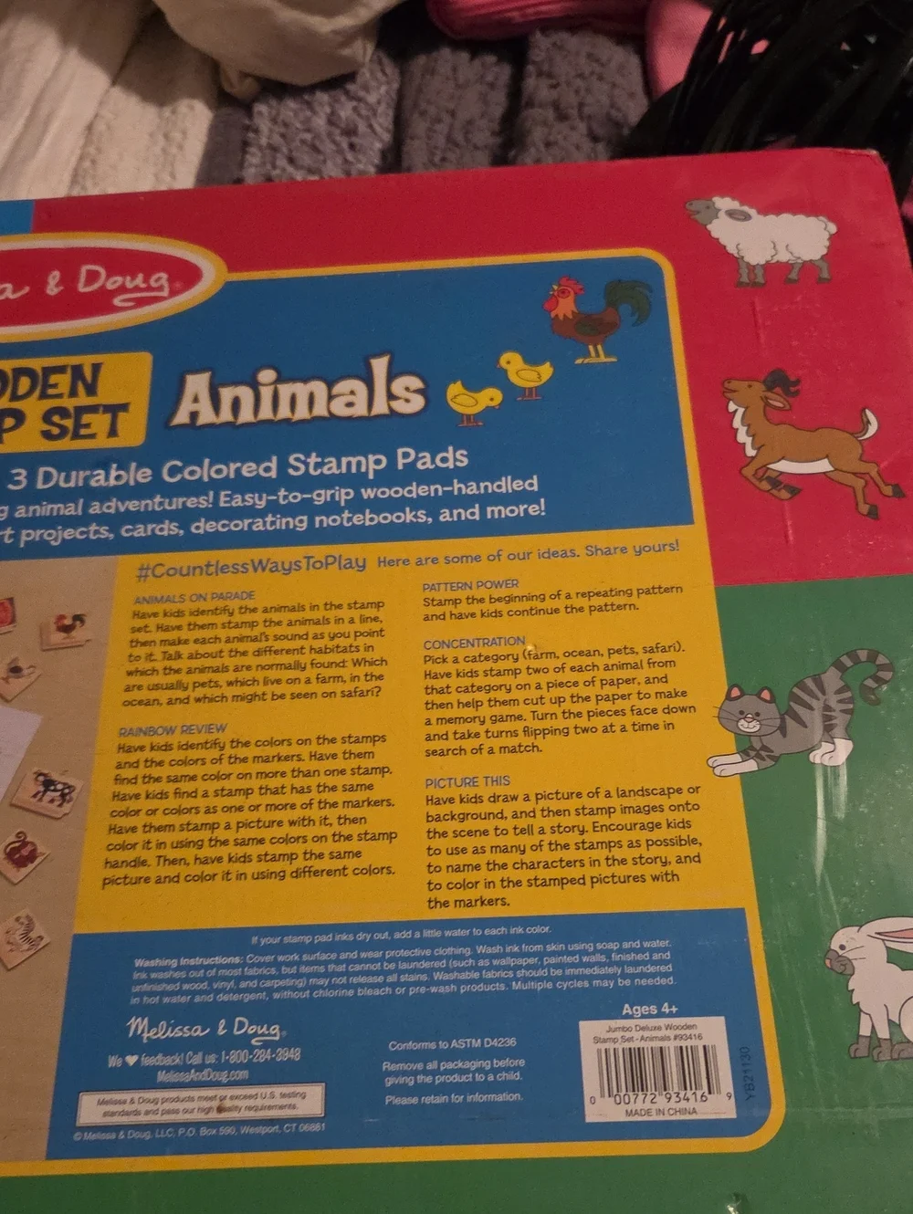 Melissa & Doug Jumbo Deluxe Wooden Stamp Set - 50 Piece New In Box