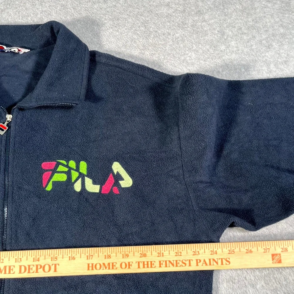 Vintage Fila Polartec Fleece Jacket Mens 40 Navy Blue Full Zip Medium