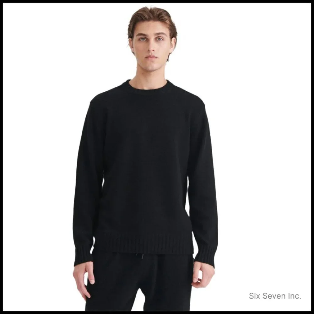 Luxe Cashmere Crewneck Sweater Classic Elegant Minimal Relaxed Fit Pullover