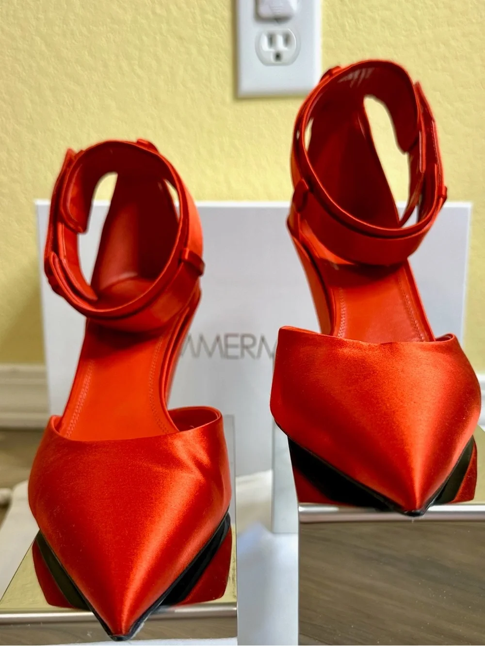 EUC Zimmermann Surf Satin Pumps in Ruby