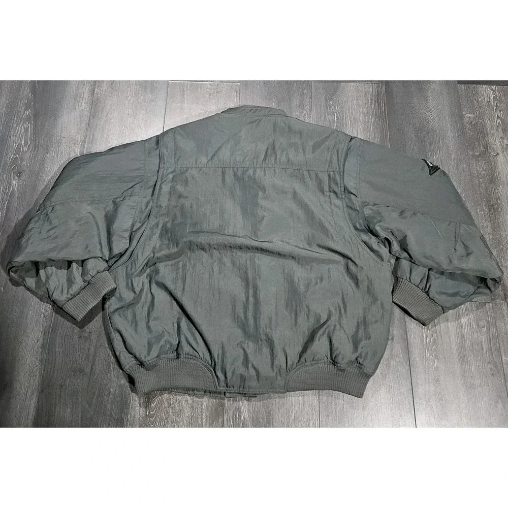 Vintage Bugle Boy Aviator Bomber Jacket Adult L Green 90s Airborne Wings Crest