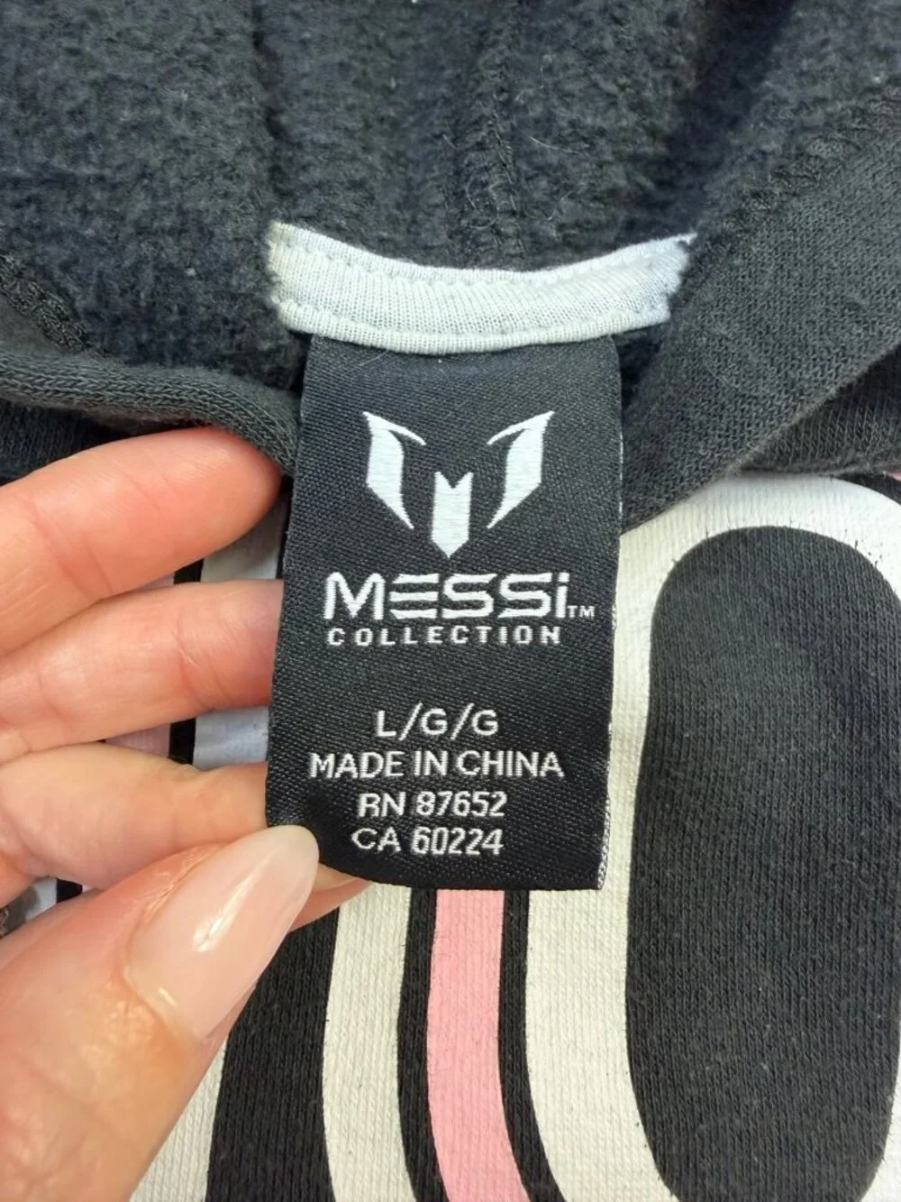 Lionel Messi Collection No. 10 Black Pullover Hoodie Youth Large