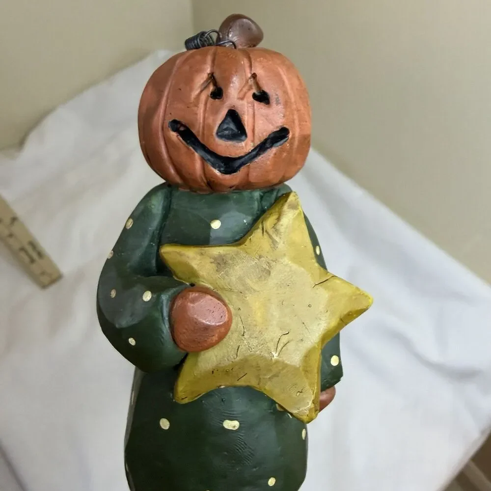Blossom Bucket Halloween Pumpkin Man Moon Pedestal By Suzy Skoglund 13