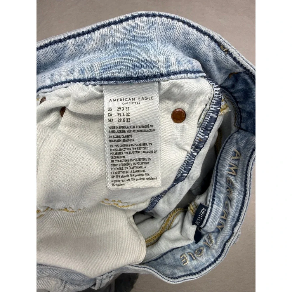 American Eagle Airflex+ Skinny Jeans Light Wash Blue Mens 29x32