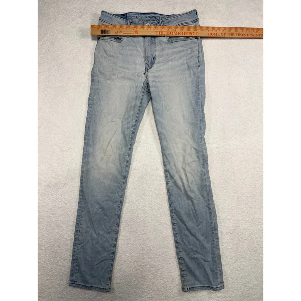 American Eagle Airflex+ Skinny Jeans Light Wash Blue Mens 29x32