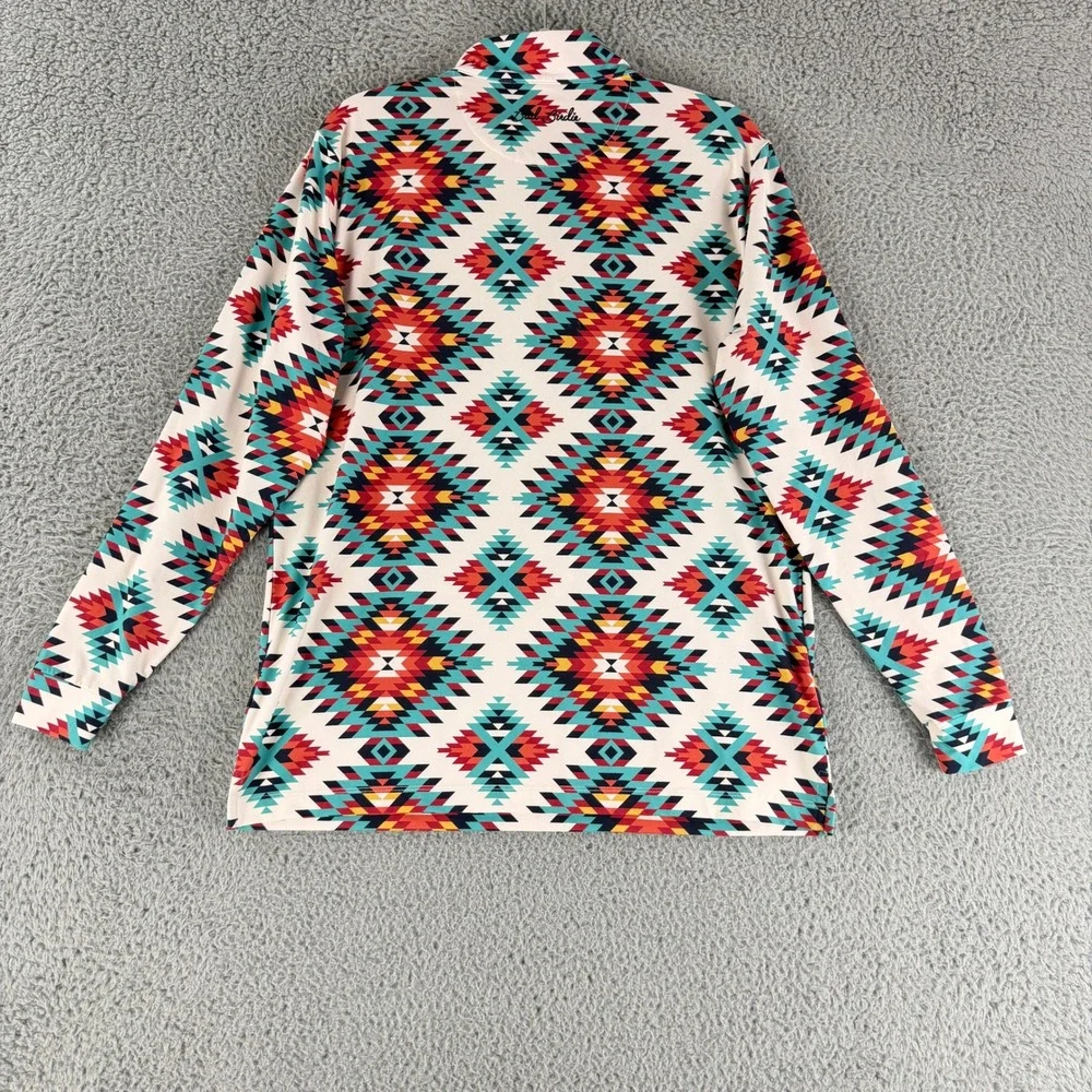 Bad Birdie Quarter Zip Pullover Mens Medium Southwestern Aztec Golf Performance