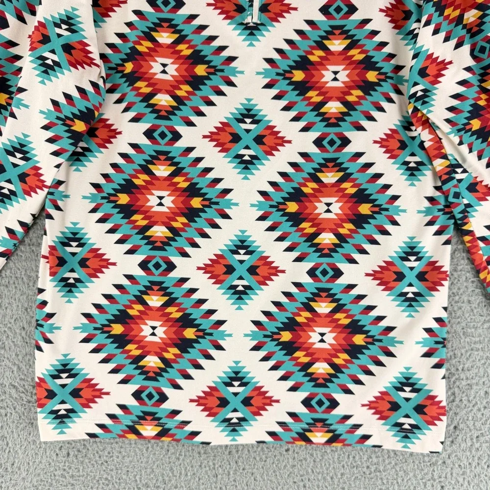 Bad Birdie Quarter Zip Pullover Mens Medium Southwestern Aztec Golf Performance